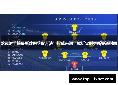 欧冠射手榜最新数据获取方法与权威来源全解析实时更新渠道指南